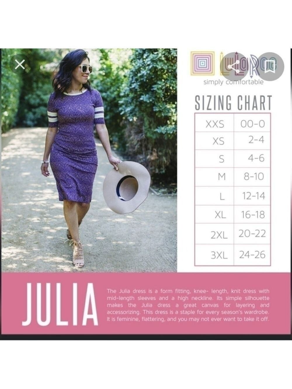 NWT Lularoe Julia, maroon, blue, and cream geometric pattern, size S - Picture 5 of 5